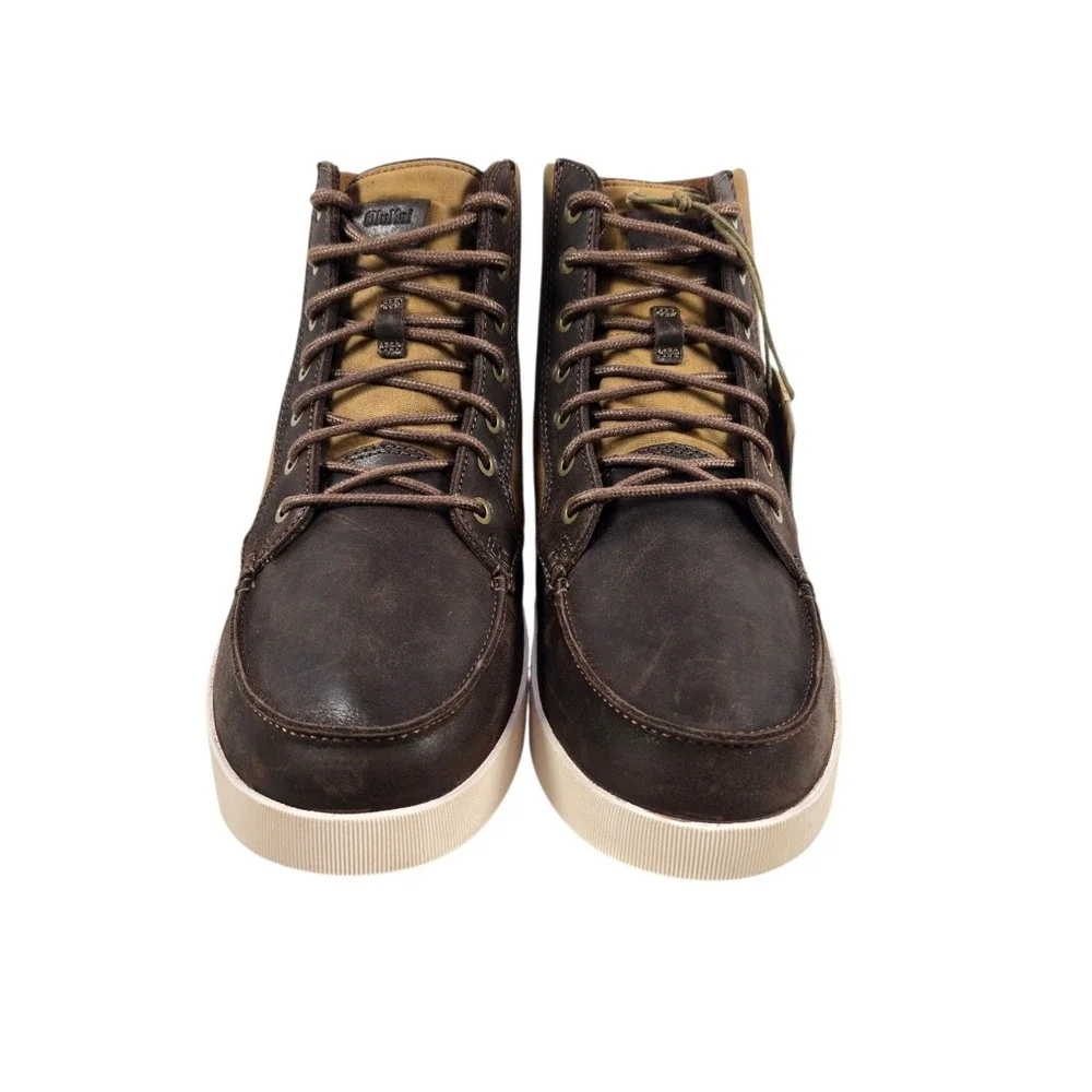 OLUKAI Men's Molina Waterproof Brown Leather Lace Up Casual Boot Size 10.5 NWT